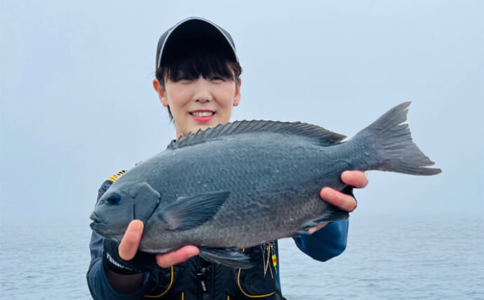 深島の磯でのフカセ釣りで50cmクロに良型イサキ【大分】お土産でクーラー満タン