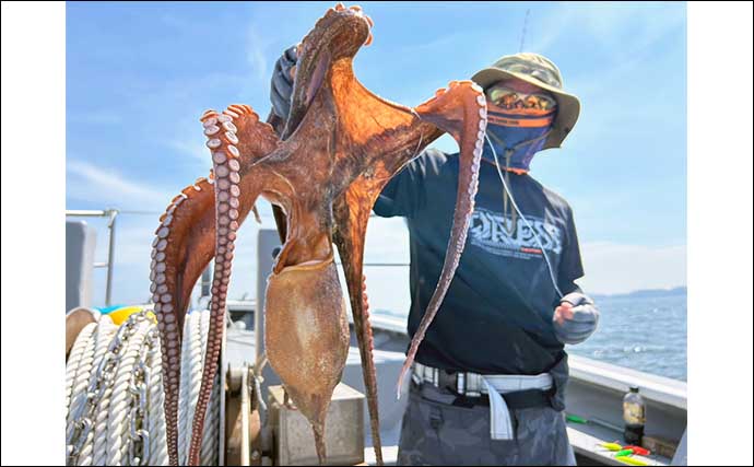 【船釣り釣果速報】30cmオーバー混じりに大型アジが爆釣で笑顔（愛知）