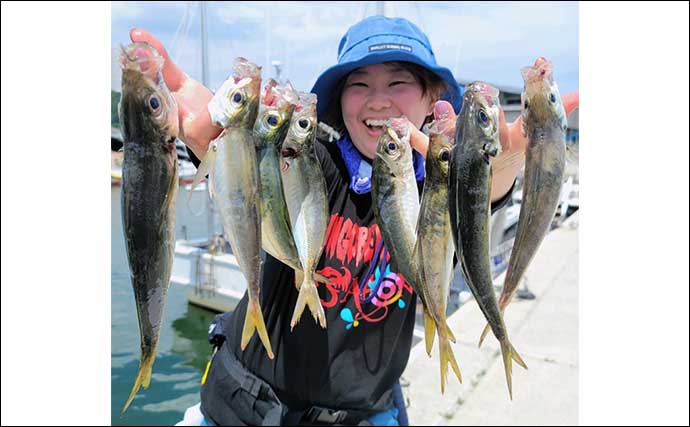 【船釣り釣果速報】30cmオーバー混じりに大型アジが爆釣で笑顔（愛知）