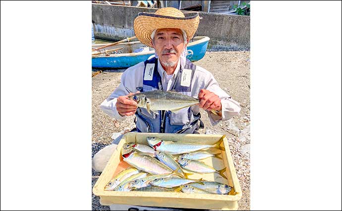 東京湾の手こぎボート釣りで42cm大型アジをキャッチ【神奈川・斉田ボート店】