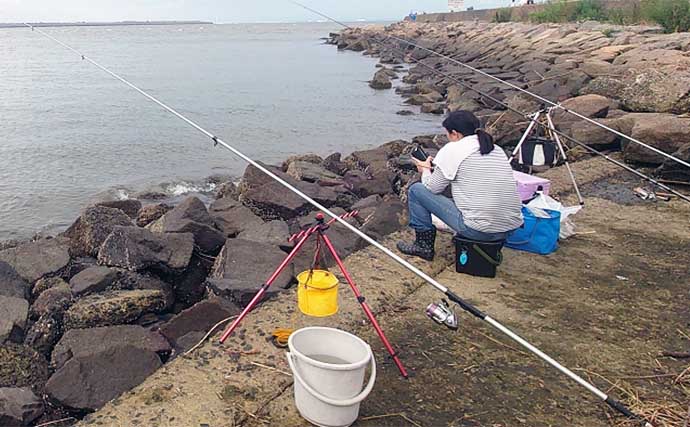 鈴鹿川河口での投げ釣りで本命ウナギに大型クロダイをキャッチ【三重】