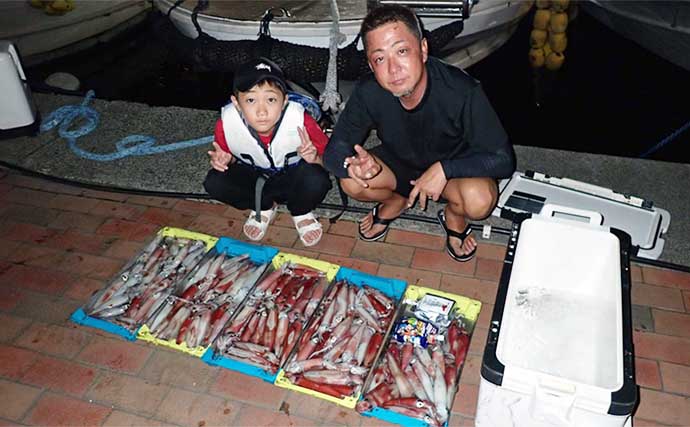 【夜焚きイカ釣果速報】小学生アングラーが50尾以上と大健闘！（福岡）