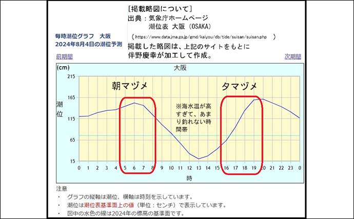 堤防釣りで自由研究のススメ：夏の海釣りは【何時が一番釣れるのか】調べてみよう