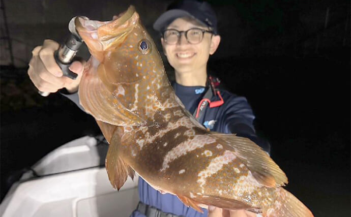 【船釣り釣果速報】ベイエリアでのルアー釣りで良型キジハタ浮上（愛知）