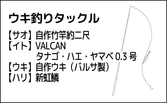 竹ボウキから自作した釣り竿で淡水小物釣り満喫【埼玉】モロコやクチボソなど63匹手中