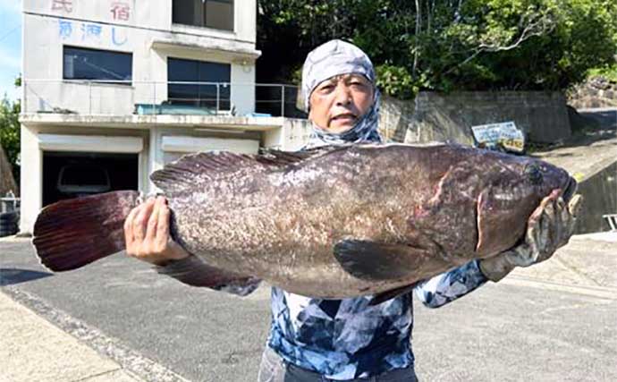 【船釣り・磯釣り釣果速報】夜の地磯で13.5kgアラ（クエ）堂々浮上《長崎・佐賀》