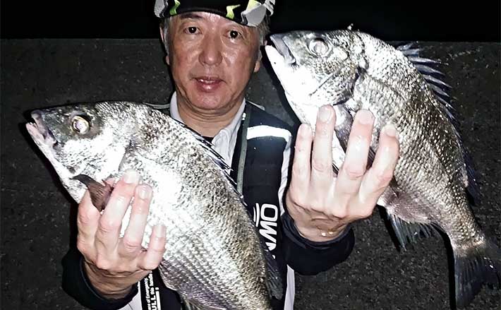 三角港での夜の電気ウキ釣りで40cm級チヌを連打【熊本】秋チヌ本格化に期待