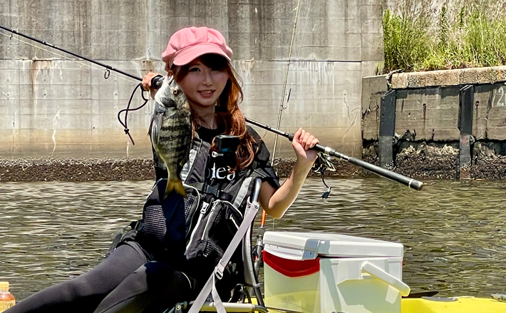 初の足漕ぎカヤックフィッシングでクロダイ登場！【東京・豊洲ぐるり公園】落とし込み釣りでヒット