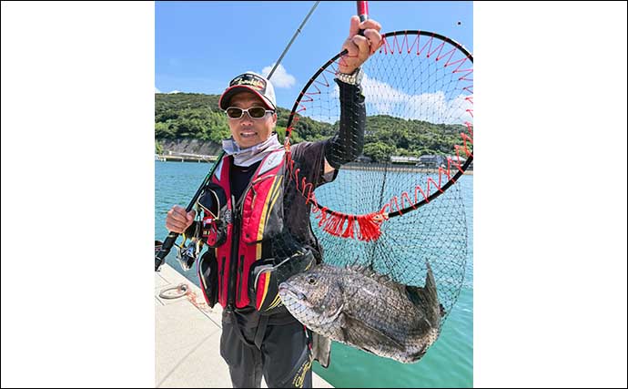 波止フカセ釣りで54cm頭に50cm超え「年無し」チヌ３連発！【長崎・釜田漁港】