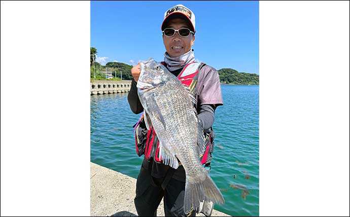 波止フカセ釣りで54cm頭に50cm超え「年無し」チヌ３連発！【長崎・釜田漁港】