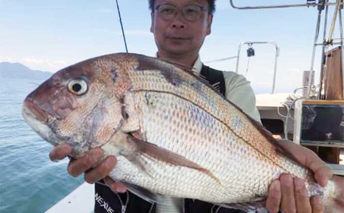 【沖釣り釣果速報】島原沖のタイラバ釣りで良型交じりにマダイ数釣り！（大分・熊本）