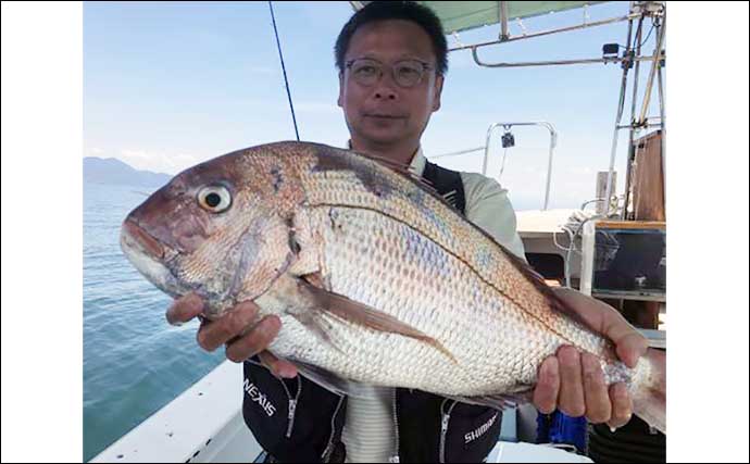 【沖釣り釣果速報】島原沖のタイラバ釣りで良型交じりにマダイ数釣り！（大分・熊本）