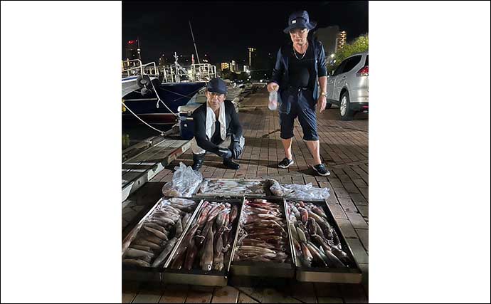 【夜焚きイカ釣果速報】良型ブドウイカ交じりに釣る人100尾超え（福岡）