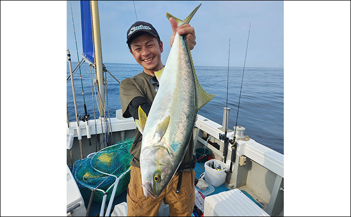 シーズン初の落とし込み釣りで80cm級ヒラマサをキャッチ！【福岡・星龍丸】