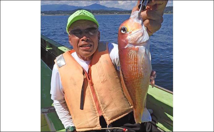 相模湾アマダイ釣りで41cm頭に釣る人7尾【神奈川・まごうの丸】潮色回復でさらに期待