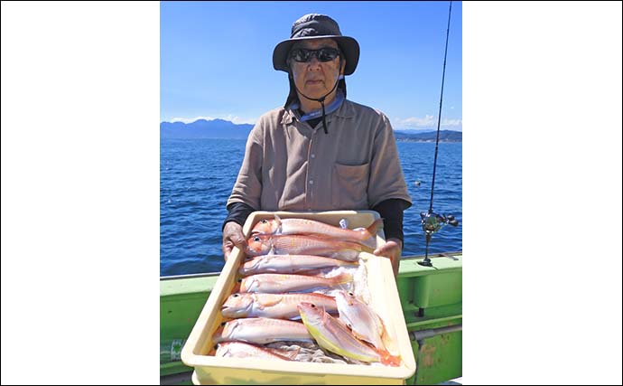 相模湾アマダイ釣りで41cm頭に釣る人7尾【神奈川・まごうの丸】潮色回復でさらに期待