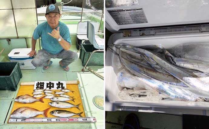 関西エリアの【船釣り特選釣果】和歌山出船のジギング便でタチウオが爆釣