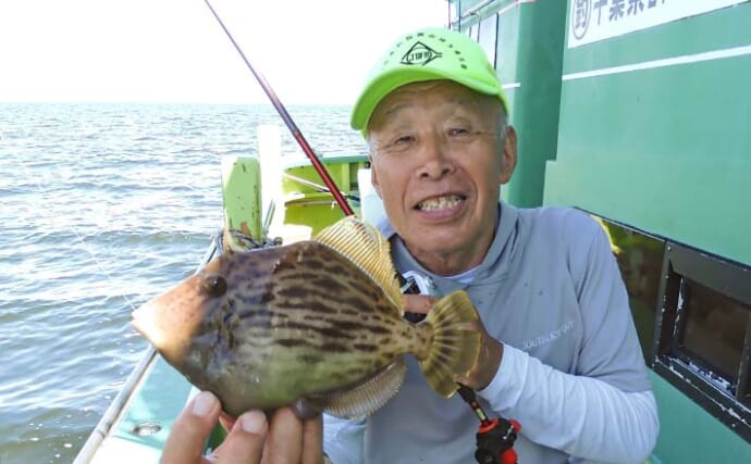 東京湾の船カワハギ釣りで27cm頭に釣る人9尾【千葉・吉野屋】シーズン遅れ気味か