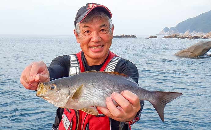 沖磯でシブダイと40cm良型イサキをキャッチ【鹿児島】流れない潮に苦戦