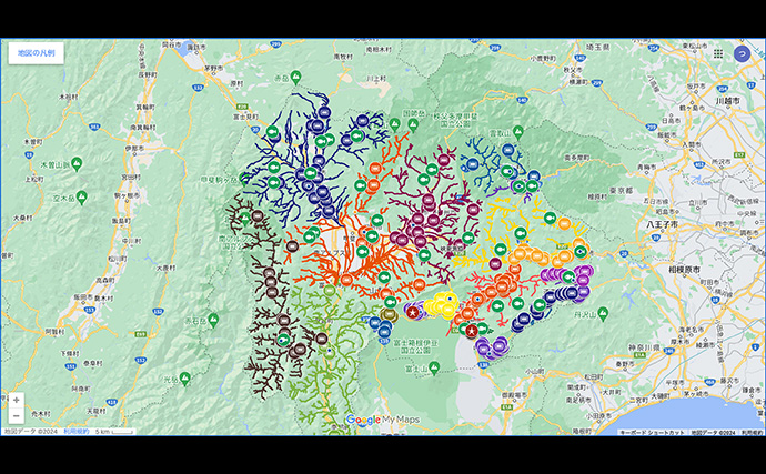 【全国初】県内の全ての遊漁券販売店の場所が一目で分かる「やまなし釣りマップ」が公開