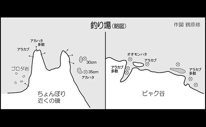 磯でのロックフィッシュゲームで良型アカハタに50cm級オオモンハタを好捕【宮崎】