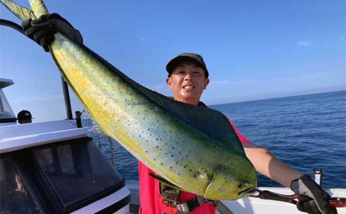 沖ノ島沖のルアーキャスティング釣行でカツオにシイラが連発【山口・咲丸】