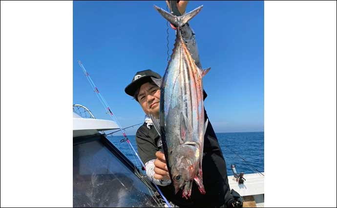 沖ノ島沖のルアーキャスティング釣行でカツオにシイラが連発【山口・咲丸】