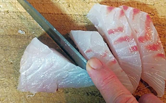 釣った魚で作る「病みつき」レシピ：熟成イシダイ　コツは厚めに切ること