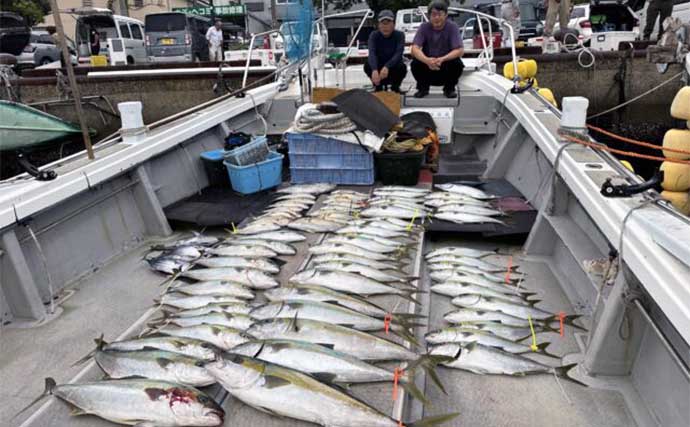 【福岡県の落とし込み釣果速報】芦屋沖で106cm大型クエ（アラ）堂々浮上！