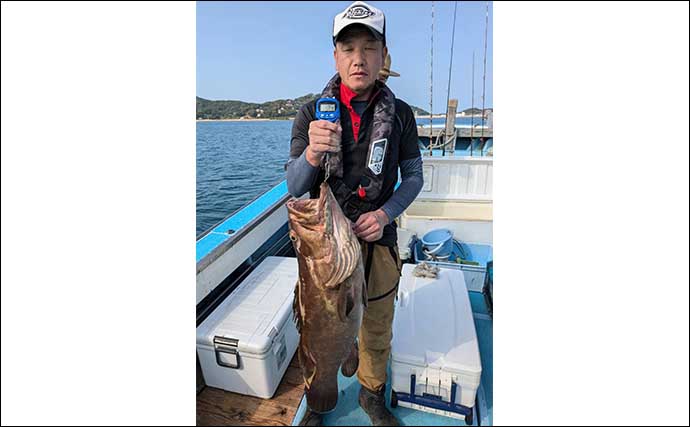 【福岡県の落とし込み釣果速報】芦屋沖で106cm大型クエ（アラ）堂々浮上！