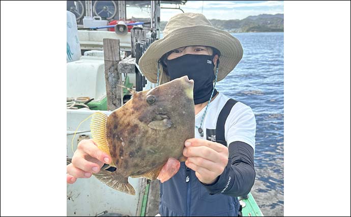 船カワハギ釣りで30cmオーバー含めて大型本命が船中連発！【山口・剛龍丸】