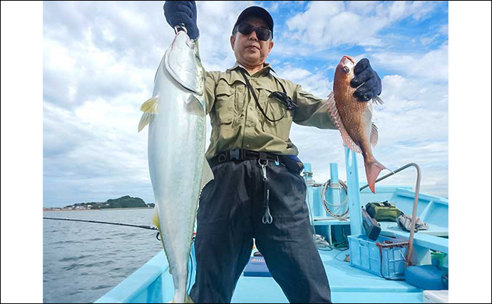 伊勢湾ウタセマダイ釣りで69cmマダイに85cmブリ【三重・友士丸】捨てイトの長さ調整がキモ