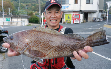 夜の沖磯でのブッコミ釣りで52cmオオモンハタ【鹿児島】カゴ釣りではク…