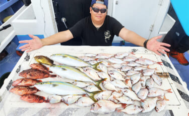 【船のエサ釣り釣果速報】ウタセ五目釣りでマダイに青物に根魚と多彩魚種がお目見え（愛知）