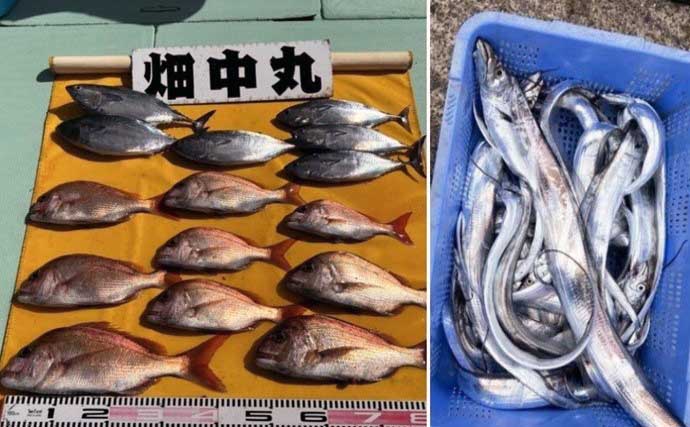 関西エリアの【船釣り特選釣果】ジギングでサワラ混じりに良型ブリ族が好反応！