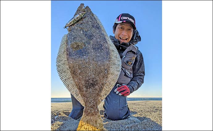 サーフジギング釣行でヒラメ3尾にシーバス6尾をキャッチ！【茨城・赤浜海岸】