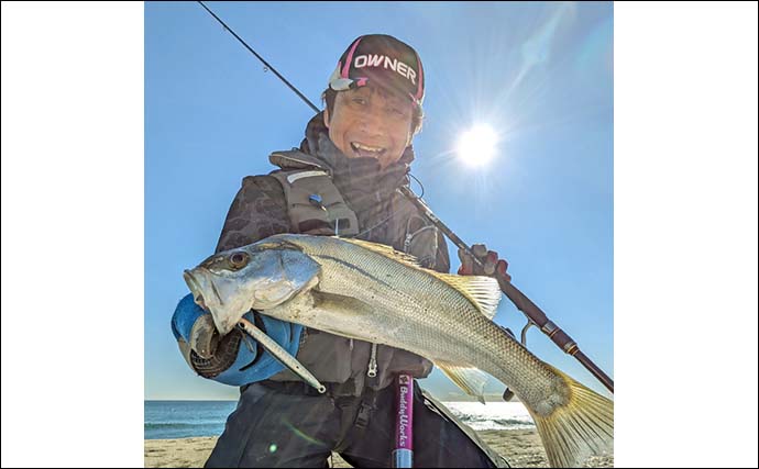 サーフジギング釣行でヒラメ3尾にシーバス6尾をキャッチ！【茨城・赤浜海岸】