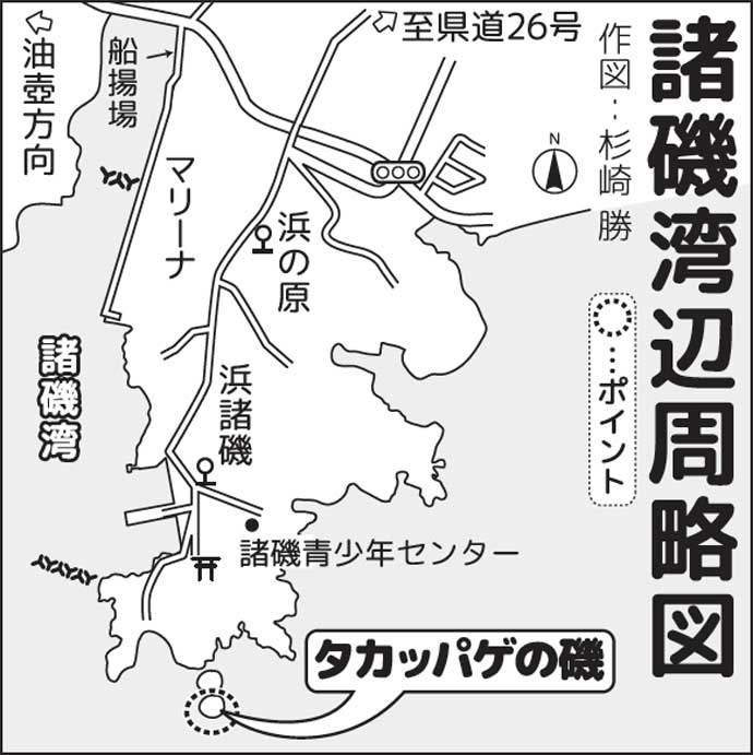 三浦半島での磯フカセ釣りで30cm級口太メジナをキャッチ【神奈川・諸磯】