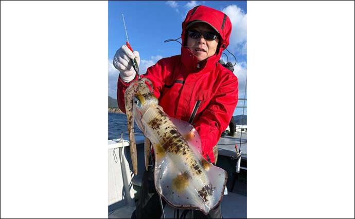 【沖釣り釣果速報】ティップランエギングで本命アオリにオオモンハタが顔見せ！（三重）