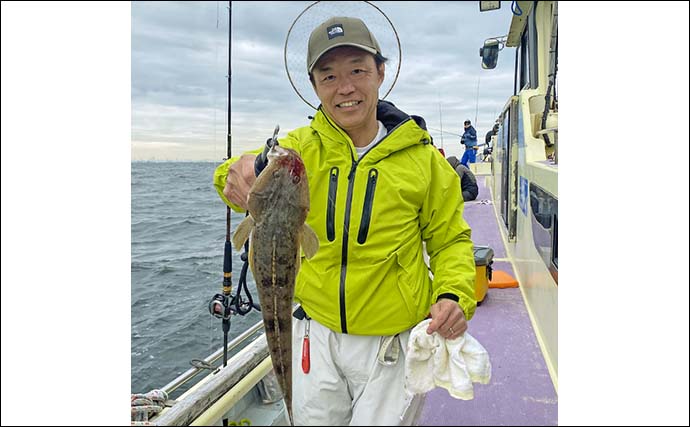 東京湾の船マゴチ釣りで本命3尾【横浜・新明丸】ゲストにタチウオやコウイカなど