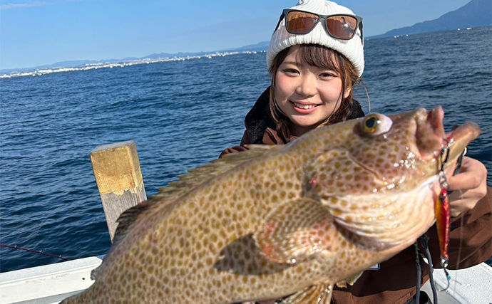 錦江湾遠征ルアー釣行でオオモンハタにマダイにカンパチが大爆釣【鹿児島・遊漁船Wing】