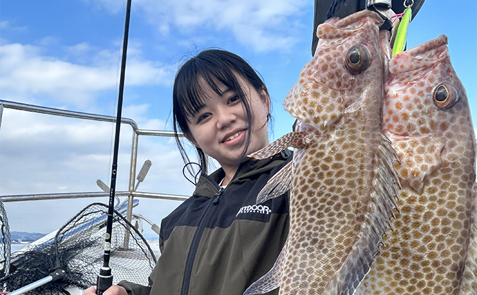 錦江湾遠征ルアー釣行でオオモンハタにマダイにカンパチが大爆釣【鹿児島・遊漁船Wing】