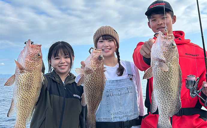 錦江湾遠征ルアー釣行でオオモンハタにマダイにカンパチが大爆釣【鹿児島・遊漁船Wing】