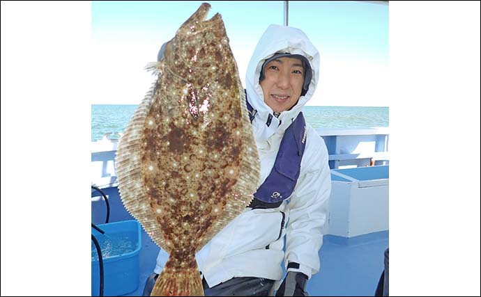 大原沖のLTヒラメ釣りで肉厚本命にイナダをキャッチ【千葉・春日丸】濁り潮に苦戦