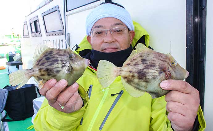 船カワハギ釣りでキモパン良型ゲット成功【茅ヶ崎・まごうの丸】宙でフワフワ誘いが奏功