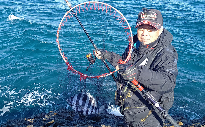 沖磯フカセ釣りで40cm頭にメジナ連発を堪能【静岡・下田】イシダイやメイチダイも顔見せ