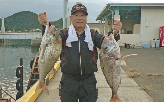 磯フカセ釣りで81cm筆頭に大型マダイ連続キャッチに成功！【山口・ホウジロ島】