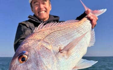 玄界島沖のひとつテンヤ釣りで70cm超え筆頭に良型マダイ続々ヒット！【…