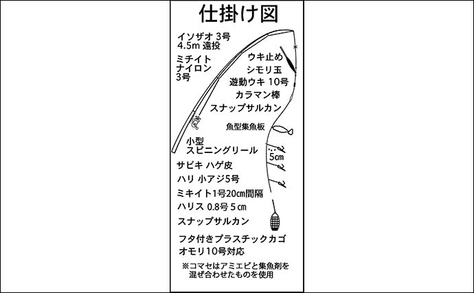 堤防サビキ釣りで本命アジ8匹手中【三重・奈屋浦漁港】多彩なゲストの攻撃に苦戦