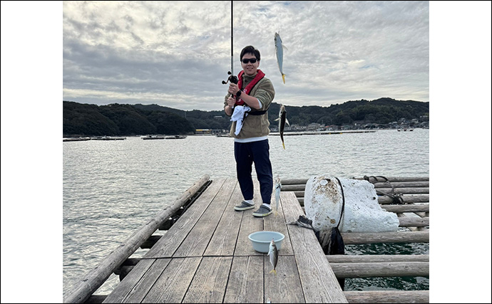 イカダでのサビキ釣りでアジ入れ食い【三重・海香】泳がせ釣りではハモがヒット